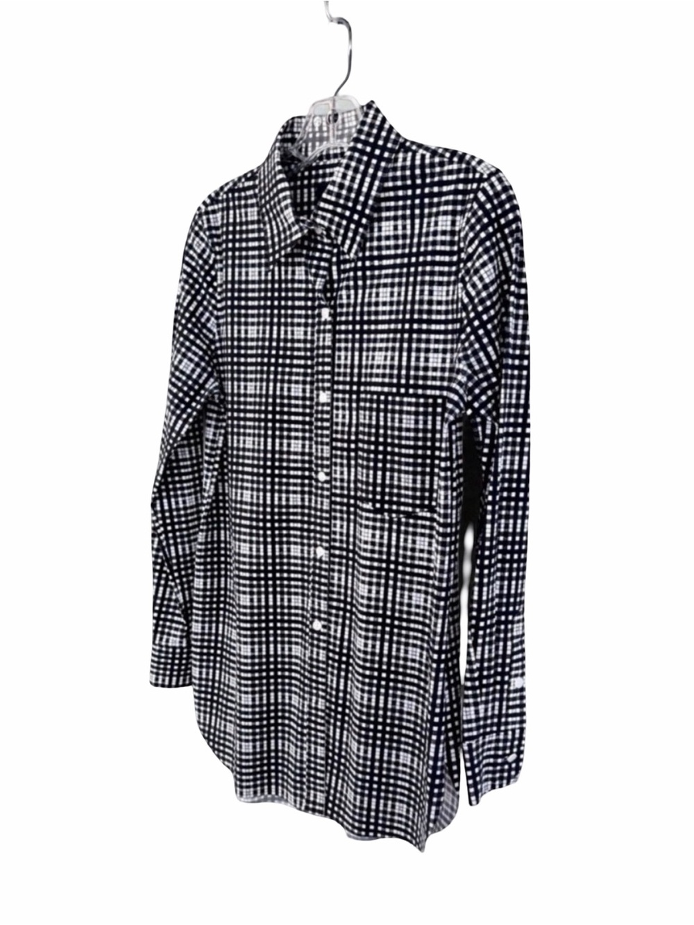Lysse Women’s Button-Down Shirt. Black Plaid. Size Small - Picture 3 of 10